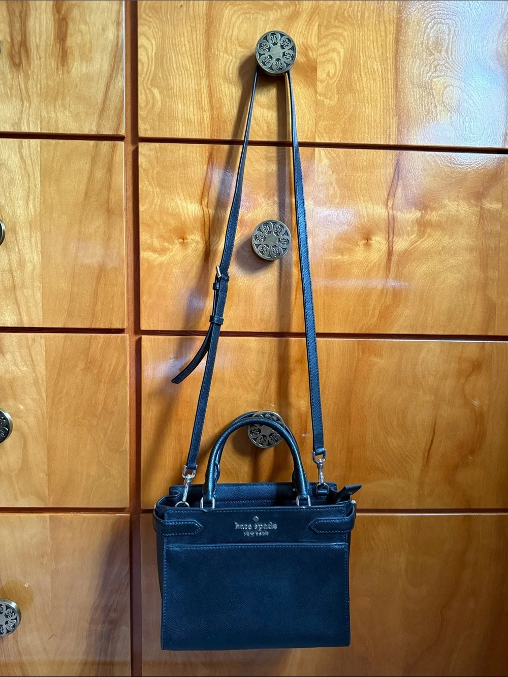kate spade Black Leather Crossbody Mini Satchel